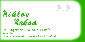 miklos maksa business card